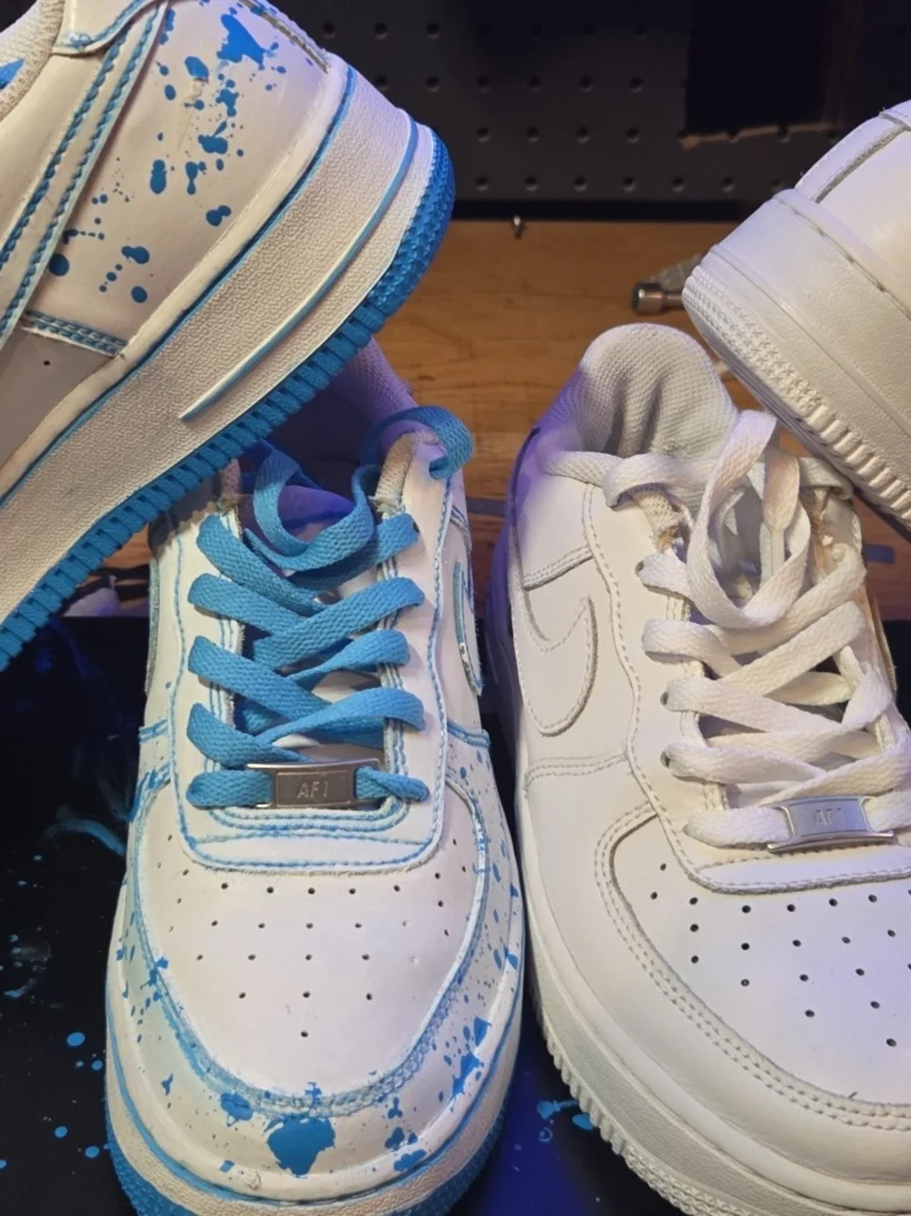Nike Kids White Sneakers with Light Blue Accent Details